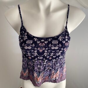 Mudd cropped multicolor flowy tank